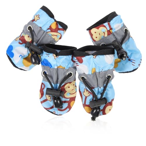 Supvox 1 Satz Hundeschuhe Mit Weicher Sohle Hundesocke Haustier Stiefeletten Lachsöl Für Hunde Socken Griffe Welpen Greifen Hundehose Schuhhund Hundepfotenreiniger Weicher Stoff Blue von Supvox