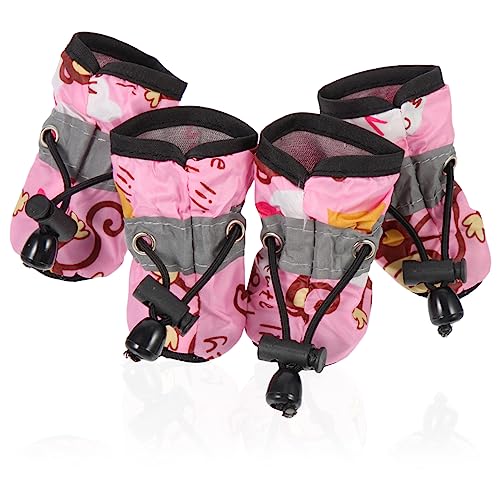 Supvox 1 Satz Hundeschuhe mit weicher Sohle Griffe Hundespielzeug Hundestiefel züchten Hundepflegeset Dackel hundezubehör Dog Accessories Pfote Hund füße Schutz Hundeschützer Stoff Rosa von Supvox