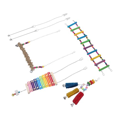 Supvox 1 Satz Papagei Spielzeug Haustier Vogel Kauglocke Spielzeug für Sittiche Beißspielzeug Kauspielzeug Holz Spielzeug holzspielzeug Haustierzubehör Hahnschaukel Spielzeug hölzern von Supvox