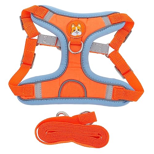 Supvox Hundeset Haustierleine Kleiner Hund Orange M für Hundetraining Haustier Kit Bequemes Tragen von Supvox