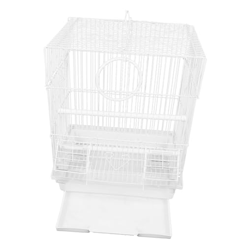 Supvox 1 Satz Vogelkäfig Birdcage Bird cage vogelfutterhaus Tragbarer Papageienkäfig Vogelvoliere Käfige Vogel Träger Vögel Hirse Wellensittichkäfig Vogelträger für die Reise Eisen Weiß von Supvox