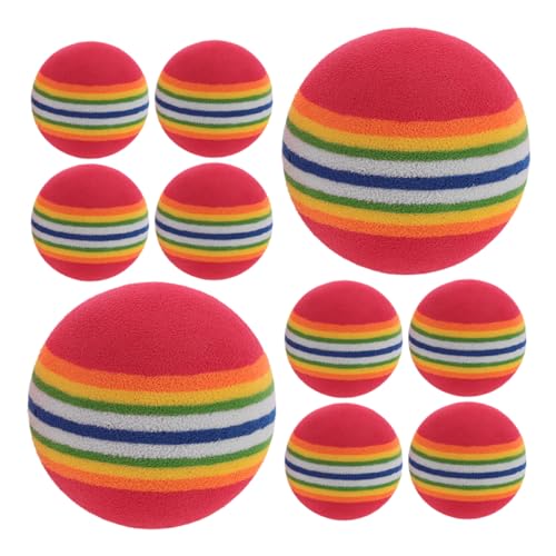 Supvox 10 Pcs Haustier Regenbogen Ball Behandeln Ball Für Hunde Dog Training Ball Hund Zahne Kauen Ball Hund Behandeln Ball Interaktiver Teaser Regenbogen Kateger Interaktive von Supvox