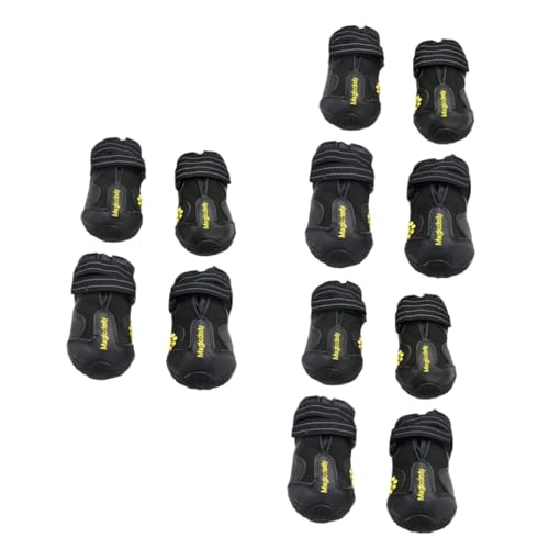 Supvox 12 STK Hund warme Stiefel hundeschuhe pfotenschutz für Hunde Dog Shoes Hundeturnschuhe Schneeschuhe Haustierschuhe Stiefel für Haustierhunde Schneestiefel für Haustiere Black von Supvox