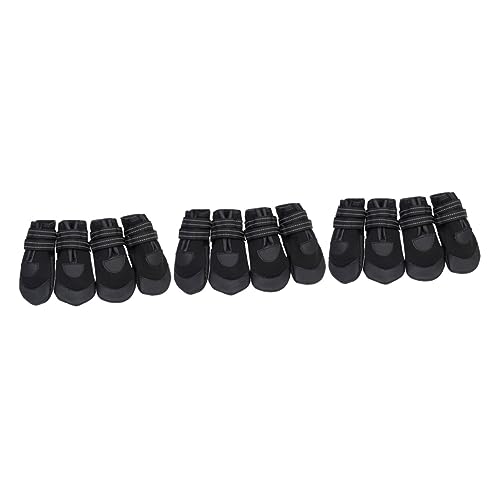 Supvox 12 STK warme Haustierstiefel Schwarze Stiefel Reflektierende Hundeschuhe Winterschuhe für Hunde hundezubehör Hunde Schuhe Hunde Haustiere Stiefel wasserdichte hundestiefel Black von Supvox