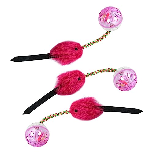 Supvox 15 STK Katzenspielzeugball Katzenzubehör Verschleißfeste Katzenangel Katzenspielzeug Mit Glöckchen Lustiger Katzen-Teaser Katze Jagen Rj Plüsch Kätzchen Austauschbar PVC-Kunststoff von Supvox