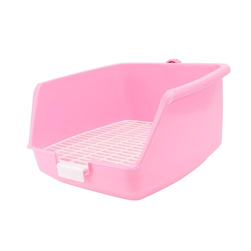 Supvox 1Pc Kaninchen Toilette Badezimmer Kleintier Toilette Trainer Bettwäsche Pfanne Käfig Kann Kaninchenkäfig Kleines Haustier Rosa Kunststoff von Supvox