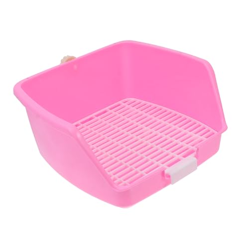 Supvox 1Stk Kaninchen quadratische Toilette Minitiere Töpfchen-Toilettentrainer für Haustiere Hamster klo kaninchentoilette Kaninchenkäfig drinnen Tabletts Kaninchen-Toilettenbecken Rosa von Supvox