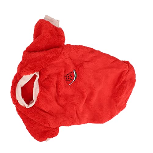 Supvox 1stk Kleidung Für Haustiere Fleecejacke Thermohemd Warme Hundejacke Weihnachtshaustier Nachthemden Baumwolle Haustier-Winterjacke Hündchen Zweibeinige Kleidung Rot Polyester von Supvox