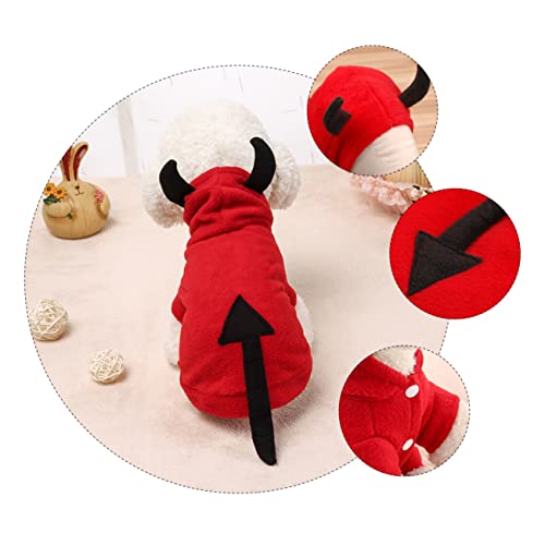 Supvox 1Stk Verwandlungskostüm für Haustiere Urlaub Hundemantel Kleidung für stehende Hunde Halloween Theme Halloween Costume Halloween-Hundekleidung Winterkleidung für Haustiere rot von Supvox