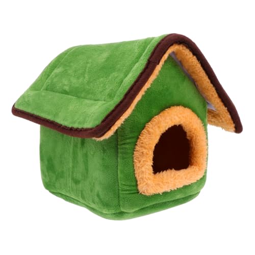 Supvox 1stk Hamsternest Schraffur Hamsterkäfig Futter Für Meerschweinchenkäfige Chihuahua-Bett Rennmaus Schweine Weihnachtshaustiernest Hängematte Geflochtenes Katzenbett Hund Stoff Green von Supvox