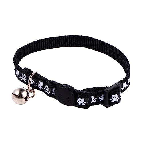 Supvox 1stk Haustierhalsband Halloween-Hund Stilvolle Haustierhalsbänder Welpen Halloween-totenkopfkragen Katzenhalsband Mit Glocke Welpen-outfits Mode Stoff Haustierzubehör von Supvox