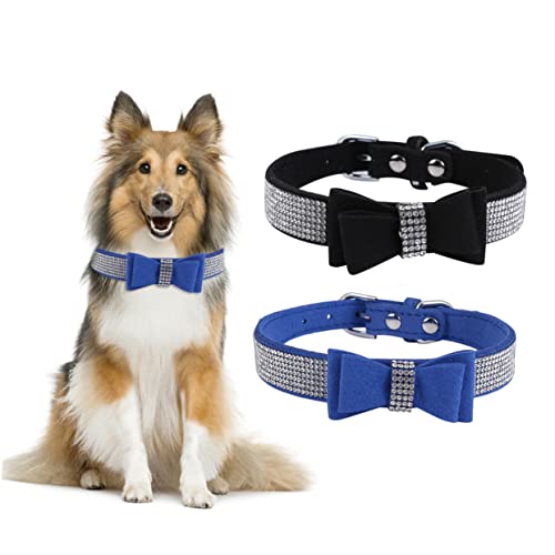 Supvox 1Stk Hot Diamond Hundehalsband Kragenschleifen Glitzer Fliege Bling hundehalsband Strass Halsband Hund Fliege Halskette für Haustiere Hundehalsband Filz Haustier Hund Krawatte von Supvox