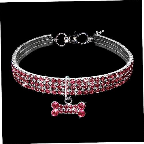 Supvox 1stk Haustier Halskette Welpenhalsband Hundefliege Verstellbares Hundehalsband Diamanten Haustierhalsband Hundehalsband Mit Anhänger Kätzchenhalsband Rosa Elastizität von Supvox