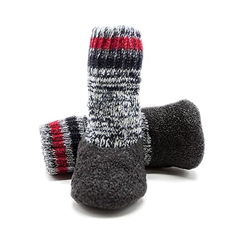 Supvox 2 Paar Haustier Hund Socken paws pfotenschutz hundesocken Hundegriff rutschfeste Hundestiefel wasserdichte Socken sockenschuhe Haustiersocken Winter großer Hund Baumwollsocken von Supvox