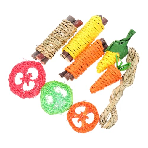 Supvox 2 Sätze Hamster-Spielzeug Kaninchen Leckerbissen Für Hasen Kauspielzeug Für Hamster Welpen-kit Kauspielzeug Für Vögel Hundekauspielzeug Für Welpen Guinea Snacks Käfig Hölzern Luffa von Supvox