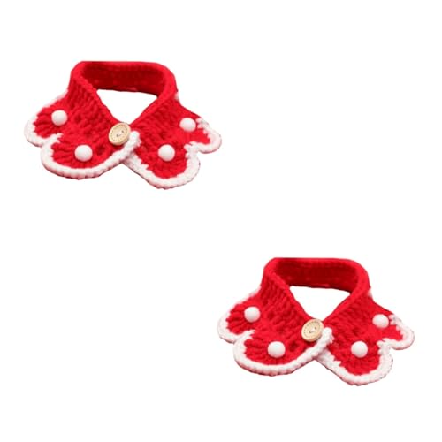 Supvox 2 STK Haustier-Schal Halstuch pet Supplies für zubehör Haustierschal Bandana Haustier Halstuch Katzenhalstuch Haustier-Lätzchen Stricken rot von Supvox