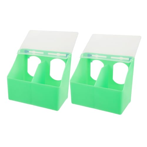 Supvox 2 Stück Karton Futterbox Für Tauben Bucheras Für Tauben Kaninchenfutter Für Käfige Wasserspender Für Kaninchen Wachteltränke Wachtelfutterautomaten Kein Abfall Abs Light Green von Supvox