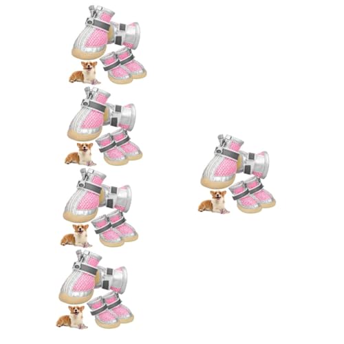 Supvox 20 STK kleine Hundesandalen Booties für Hundepfoten Wanderschuhe für Hunde Haustierstiefel Pfotenschutz hundeschuhe hundestiefel Hundebekleidung Hundezubehör Oxford-Boden Rosa von Supvox