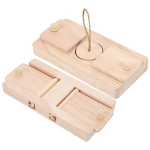 Supvox Hamster-Spielzeug-Set 2-teilig Aus Holz Futter- und Leckerli-versteck Haustierkäfig-Layout Sicher für Hamster Rennmäuse Meerschweinchen von Supvox