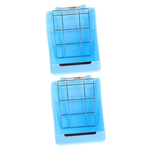 Supvox 2St Hasengrasständer Hasenversorgung Guniea Schweinefutter Frettchen-Feeder Futterspender Hasen heuraufe Heu Rack Spender für Haustiere vielseitiger Halter Verzinktes Gitter Blue von Supvox