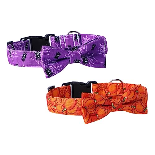 Supvox 2St Haustierhalsband Halloween-Hundekostü Halloween-Hundehalsbänder Hund Fliege Halloween pet Supplies Halloween Dog Collar Halskrause Welpenhalsband Haustiergeschenk Bogenkragen von Supvox