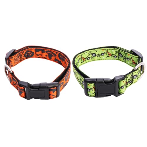 Supvox 2St Haustierhalsband pet Supplies Halloween pet Collar Halloween-Kätzchenhalsbänder Halloween-Katzenhalsband welpen zubehör Halsband für Hunde Halloween-Haustierhalsbänder Nylon von Supvox