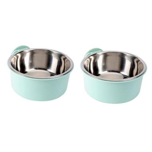 Supvox 2St Hundefutter Haustierbedarf Haustiernapf Futterautomat für Haustiere Futterspender Haustiersachen pet Water Bowl katzennäpfe Green von Supvox