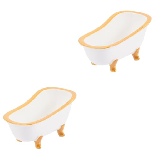 Supvox 2St Mini-Hamsterbadewanne Sandbad für Hamster Sandbadehaus für Meerschweinchen Hamster Toilette Hamster klo Hamster sandbad waschbare Töpfcheneinlagen Hamster badewanne Keramik von Supvox