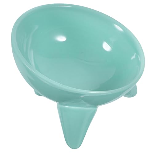 Supvox 2St Schräge Stativschale Futterbehälter für Katzen Futternapf für Hunde pet Water Bowl pet Supplies cat Bowl Nackenschutznapf für Haustiere Erhöhter Katzennapf Keramik Light Green von Supvox