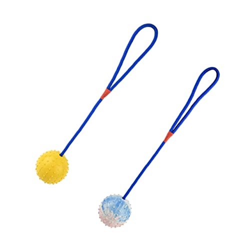 Supvox 2St Spielzeugball für Haustiere Zahnen am Seil Kauspielzeug Zähne putzen Dog chew Toy Hunde-intelligenzspielzeug Spielzeuge Welpenspielzeug Zahnputzball für Hunde Backenzahn Knoten von Supvox