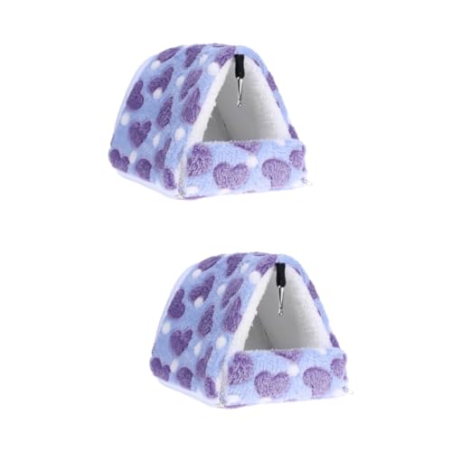 Supvox 2St für Haustierbetten pet Bed haustierfeldbett petbett Warmes Igelnest kleines Bett Schlafsack Käfig Spielzeug Hamster Haustier warmes kleines Tierbett Violett von Supvox