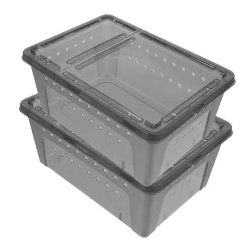 Supvox 2er-Box Spinnen-Terrarium Brutbehälter Für Reptilien Reptilienträger Froschkäfig Zuchtbecken Schlangenkäfig Zuchtbehälter Futterbehälter Für Reptilien Schneckenbrutkasten Plastik von Supvox