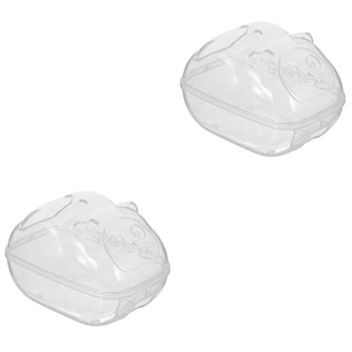 Supvox 2st Hamster Transparentes Badezimmer Hamster-badewannen Kleintierschwimmbad Rennmäuse Graben Container Klarer Behälter Zubehör Für Die Käfigdusche Toilettenzubehör Plastik von Supvox