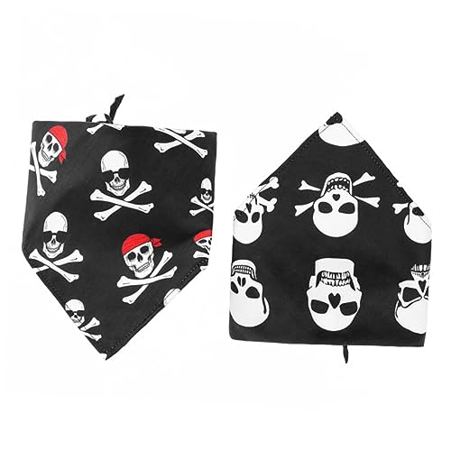 Supvox 2st Haustier-schädel-dreiecksschal Kleines Katzenhalsband Hund Halloween Bandana Hundeschal Schalkragen Für Haustiere Hundehalsband Welpe Hunde Speichel Handtuch Polyester von Supvox