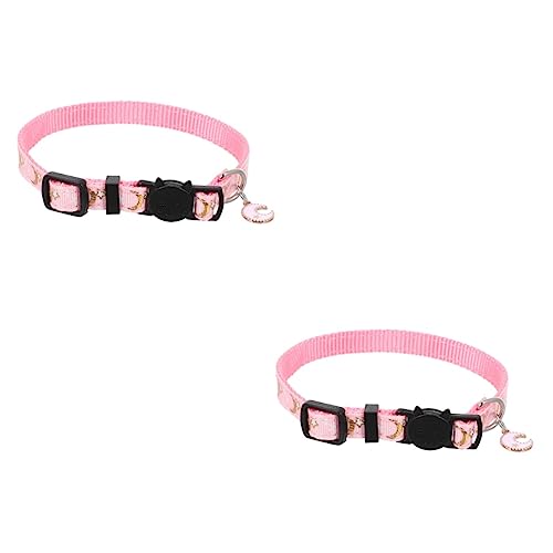 Supvox 2st Haustierhalsband Kätzchen Verstellbarer Dekorativer Mit Katzenkragen Verstellbares Katzenhalsband Welpen Binden Mond Superfeine Faser Rosa von Supvox