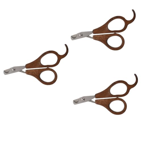 Supvox 3 STK Nagelknipser Trimmer Krallenschere Für Haustiere Krallenschneider Für Welpen Professionelle Schermaschinen Für Die Hundepflege Schere Zum Trimmen Von Haustieren Hölzern Brown von Supvox