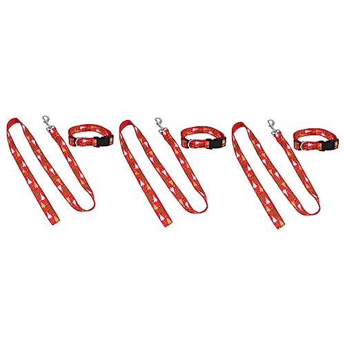 Supvox 3 Sets Halsband Mit Kordelzug Weihnachts Haustierhalsband Weihnachtsbaum Haustier Ornament Hundehalsseil Haustier Requisite Hundehalskette Leine Haustier von Supvox