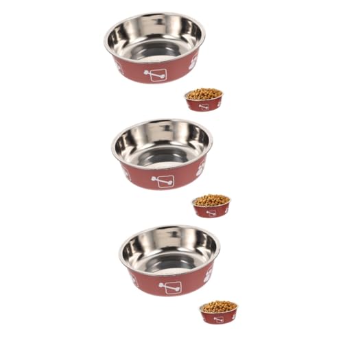 Supvox 3St Edelstahlschüssel für Haustiere pet Feeder pet Water Bowl Hundenäpfe mittelgroßer Hund Indoor Hundenapf Futternapf für Hunde Hund wassernapf Tierfutterbehälter Haushalt Spender von Supvox