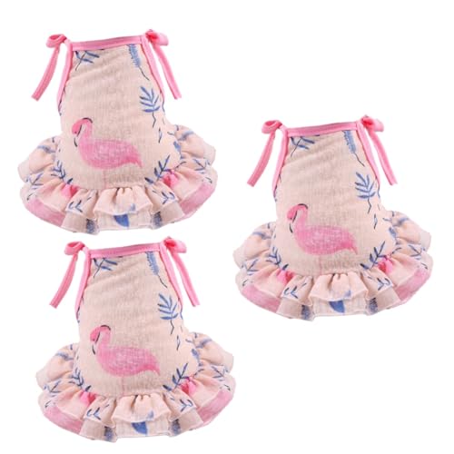 Supvox 3St Katze Hawaiikleid Hundekleidung Katze-Tutu-Kleid Hundebekleidung Katzenkleid für Katzen Kätzchen-Kleidung Rock Kleider Hund Hawaii-Kleidung Haustierzubehör Sommer Hündchen Rosa von Supvox