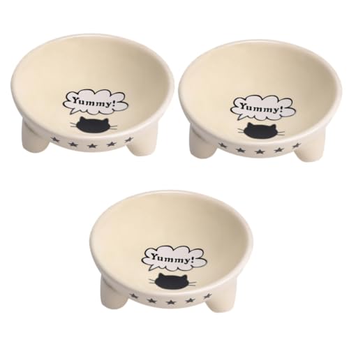 Supvox 3St Katzennapf pet Bowl Katzennäpfe Futternapf Katze katzenschüssel Dog Bowl cat Bowl dogbowl Katzenfutter Haustiernapf Futternäpfe für Katzen Futternapf für Hunde Hundefutter Weiß von Supvox