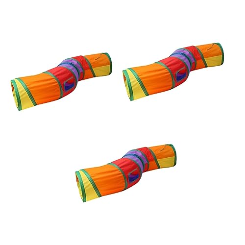 Supvox 3St Katzenspielzeug Faltbarer katzentunnel Haustier Spielzeug bunt Katzentunnel Polyester Tunnelspielzeug für Katzen Spielzeug für Haustiere PET-Rohr Pet-Tube-Spielzeug Colorful von Supvox