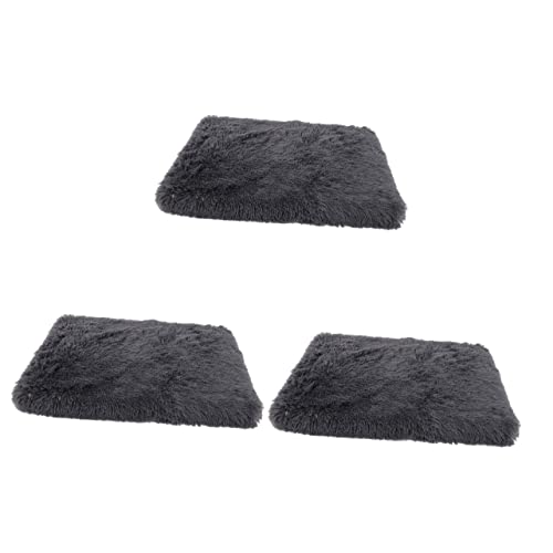 Supvox 3St Kissen für Haustiere Camas para Perros Katzenmatte für Haustierkäfig Plüsch katzenbett Animal Polster hundematte für den Haushalt Bequeme geschmeidige Matte Tuch Dark Grey von Supvox