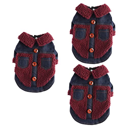 Supvox 3St Kleidung für Haustiere Haustier Wintermantel Kleider trendig Outfit hundewintermantel hundemantel äntel Hundekleidung Haustierzubehör Winddicht Baumwollmantel schmücken Jacke von Supvox