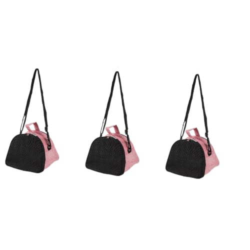 Supvox 3st Hamster Aus Tasche Tragetasche Für Ratten Reisekäfig Für Eichhörnchen Hamstertragetasche Hamster Ausgehende Reisehandtaschen Tragetaschen Für Ratten Papagei Rosa Oxford-Stoff von Supvox