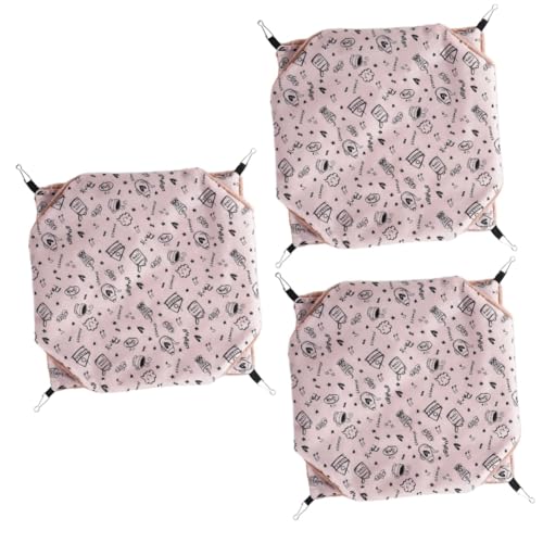 Supvox 3st Haustier Hängematte Katzenwiege Guinea-hängematte Meerschweinchen-hängematte Hamsterkäfig-hängematte Für Kleine Haustiere Guinea Polyester-TAFT Bett Rosa Kleines Haustier von Supvox