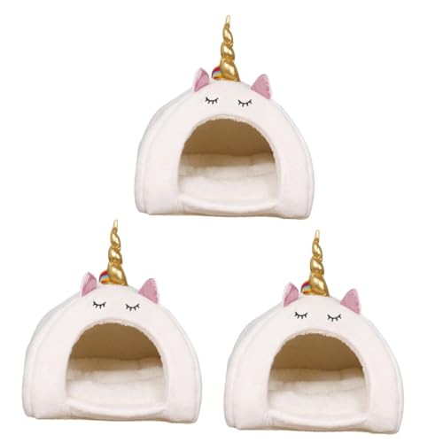 Supvox 3st Haustier Warmes Hasenbett Spielzeuge Ausgestopfter Hamster Flauschige Kuscheltiere Einstreu Für Hamster äuse Warme Matte Hamster Ruhe Zubehör Plüsch Weiß Käfig Niedlich von Supvox