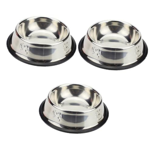 Supvox 3St Hundenapf edelstahlschüsseln Stainless Steel Bowl edelstahlschalen Hundenäpfe aus Edelstahl Dealspet-Zubehör Haustiernapf Futternapf für Hunde Rostfreier Stahl Haustierzubehör von Supvox