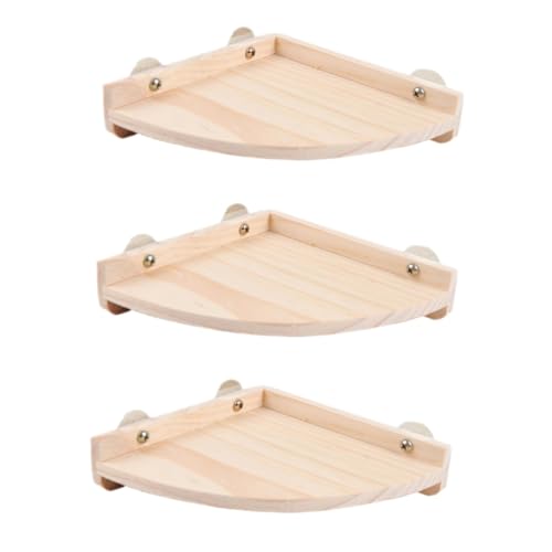 Supvox 3St hölzerne Plattform kleintierspielzeug Toys for small Animals Vogelbarschständer Spielzeug für Ratten vogelkäfig Haustier Pet-Holz-Ständer Chinchilla Zubehör Holzrahmen Bambus von Supvox