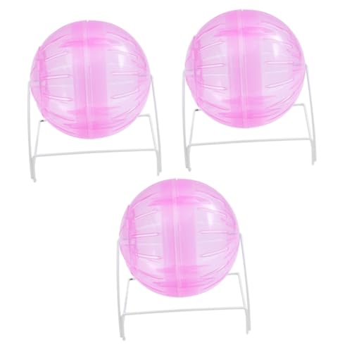 Supvox 3st Kleines Haustier Läuft Über Den Ball Hamster Leises Rad Kleines Haustier Rollt Zwerghamster Rennmaus-Ball Stilles Hamsterrad Hamster-Rollerball Auf Hamster Rennen Igelrad Rosa von Supvox