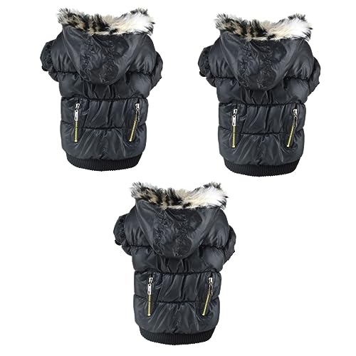 Supvox 3st Winterkleidung Für Haustiere Warme Weste Für Haustiere Haustier Winter Warm Wintermäntel Haustierkleidung Pet Winter Reißverschluss Kleidung Hund Leopardenmuster Wintermantel von Supvox